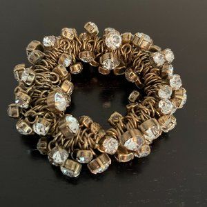 J. Crew Chunky Gold Toned and Crystal Bracelet - Hard to Find!